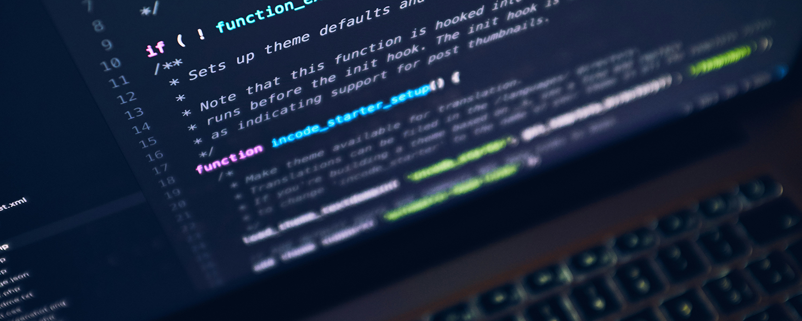 Code displayed on a laptop computer.