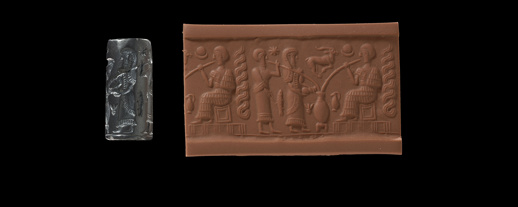 The photo shows a cylinder seal and a modern rollout of the imagery.