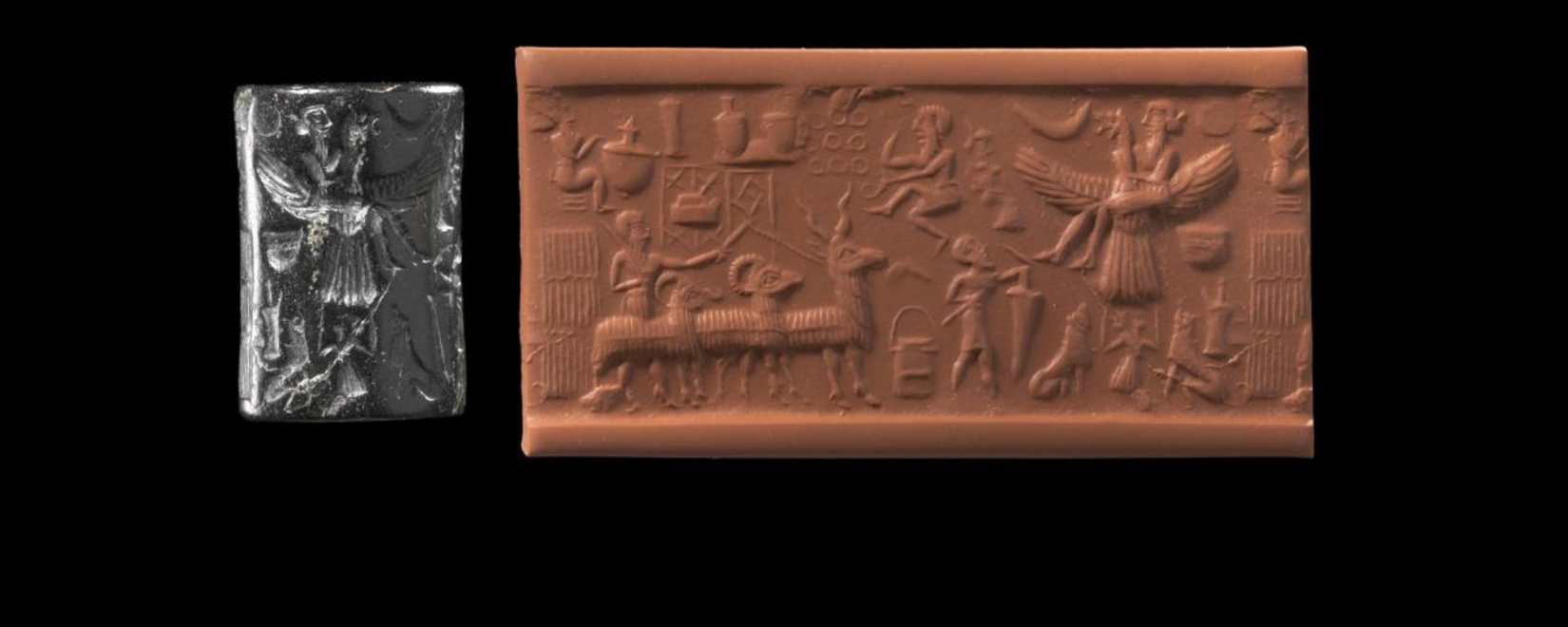 The photo shows a cylinder seal and a modern rollout of the imagery.