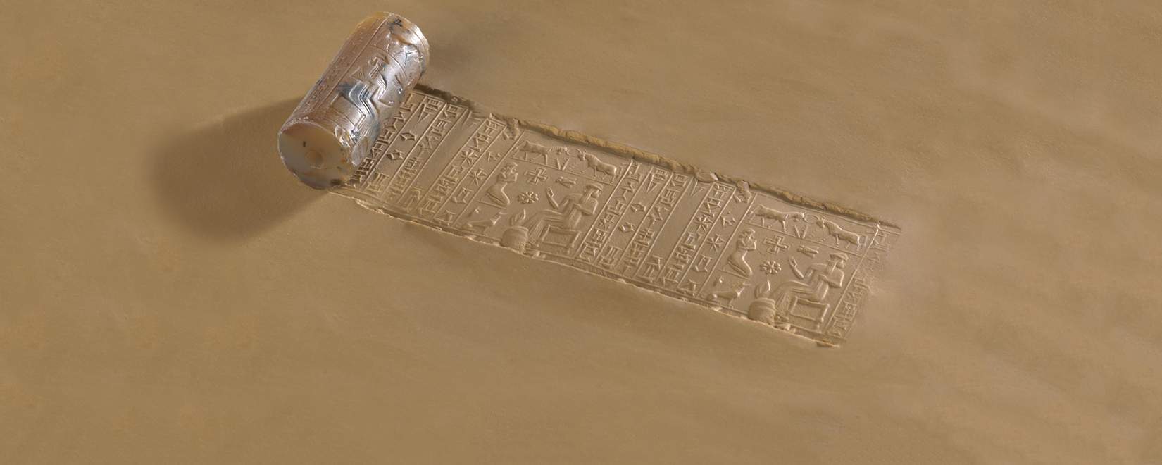 The photo shows a cylinder seal and a modern rollout of the imagery.